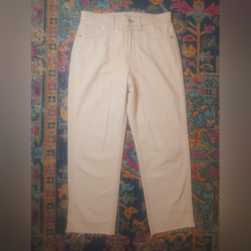 J. Crew Light Pink Raw Hem Jean